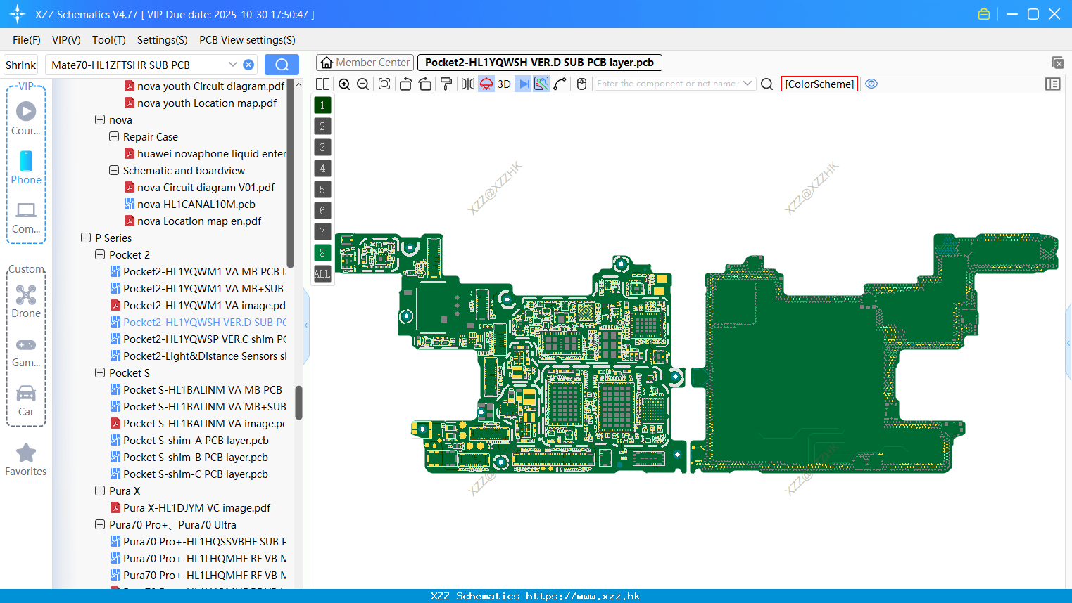 Huawei Pocket2-HL1YQWSH VER.D SUB PCB Layer
